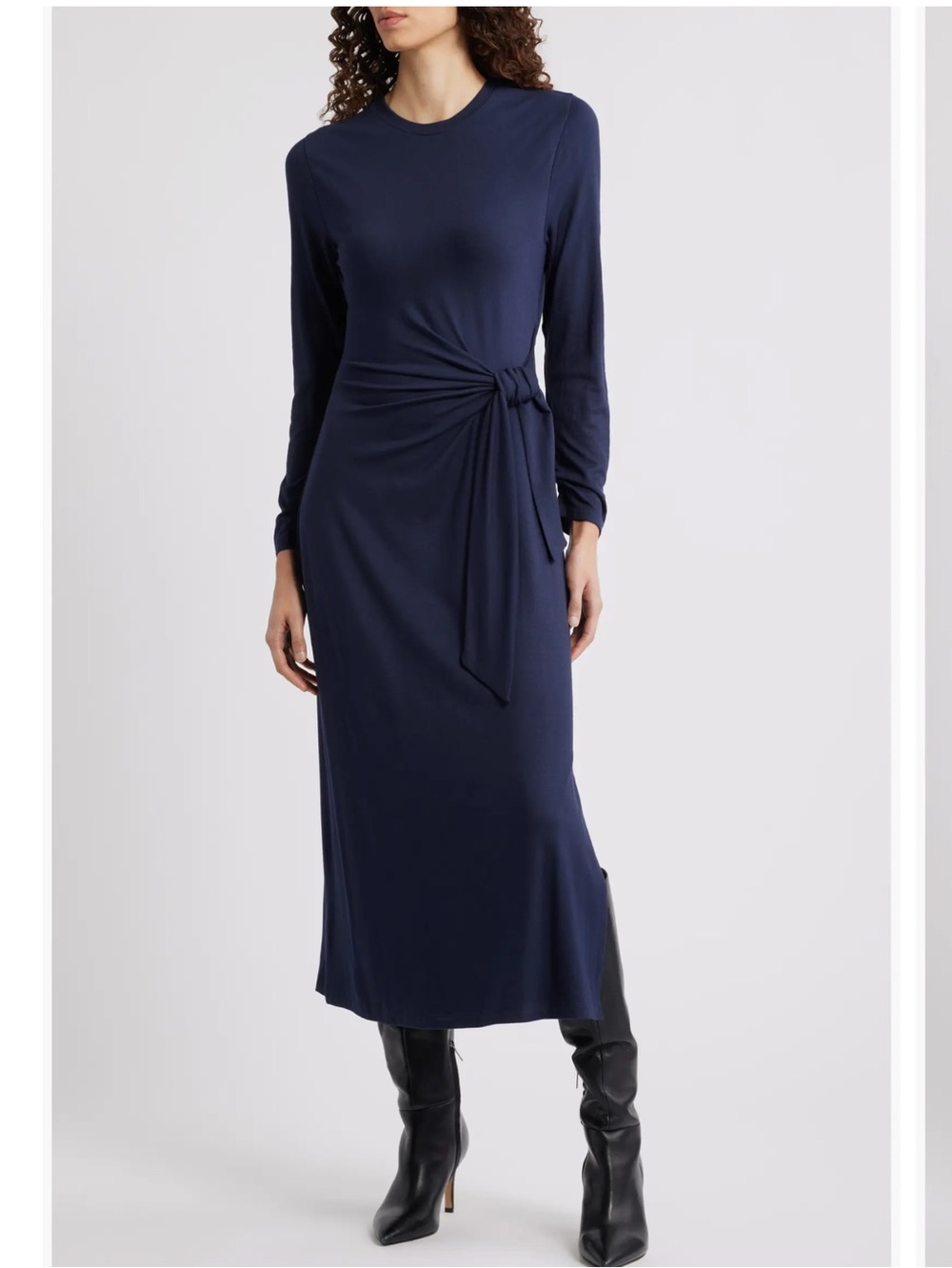 Nordstrom Erlot side tie long sleeve midi dress
